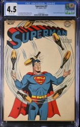 Cover Scan: Superman #47 CGC VG+ 4.5 Off White Lois Lane! The Toyman! Boring/Kaye Cover - Item ID #369229