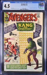 Cover Scan: Avengers #8 CGC VG+ 4.5 1st Appearance Kang The Conqueror! Jack Kirby Cover! - Item ID #369630