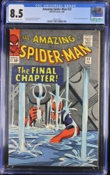 Cover Scan: Amazing Spider-Man #33 CGC VF+ 8.5 Classic Cover Stan Lee Ditko! - Item ID #369631
