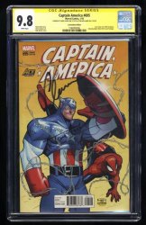 Cover Scan: Captain America #695 CGC NM/M 9.8 SS Signed Chris Evans Tom Holland - Item ID #370055