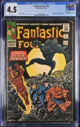Cover Scan: Fantastic Four #52 CGC VG+ 4.5 Off White 1st Appearance of Black Panther! - Item ID #372917