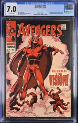 Cover Scan: Avengers #57 CGC FN/VF 7.0 Off White 1st Appearance Vision! Buscema Cover! - Item ID #372920