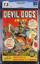 Cover Scan: Devil Dogs Comics (1942) #1 CGC VF- 7.5 Golden Age! Jack Binder Cover - Item ID #372929