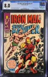 Cover Scan: Iron Man and Sub-Mariner (1968) #1 CGC VF 8.0 White Pages Predates 1st Issues! - Item ID #372965