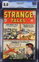 Cover Scan: Strange Tales #102 CGC VF 8.0 White Pages 1st Appearance Wizard! Human Torch! - Item ID #372966
