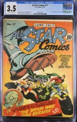 Cover Scan: All-Star Comics #17 CGC VG- 3.5 Off White to White 2nd Appearance Brain Wave! - Item ID #372979