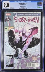 Cover Scan: Spider-Gwen (2015) #1 CGC NM/M 9.8 White Pages Bradshaw Variant - Item ID #373304