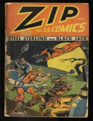 Cover Scan: Zip Comics #25 Fair 1.0 Steel Sterling and Black Jack Appearances! - Item ID #373313
