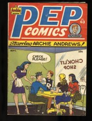 Cover Scan: Pep Comics #63 VG/FN 5.0 Archie Jughead Betty Veronica! - Item ID #373323