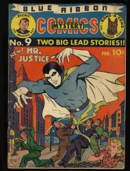 Cover Scan: Blue Ribbon Comics #9 VG- 3.5 (Restored) (Qualified) 1st Mr. Justice! - Item ID #373357