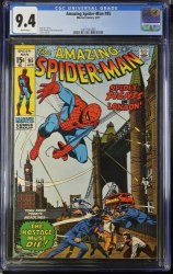 Cover Scan: Amazing Spider-Man #95 CGC NM 9.4 White Pages In London! Romita/Buscema Cover! - Item ID #374256