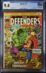 Cover Scan: Defenders #10 CGC NM 9.4 White Pages Thor vs Incredible Hulk! - Item ID #374257