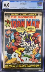 Cover Scan: Iron Man #55 CGC FN 6.0 Off White 1st Appearance Thanos Drax! - Item ID #374936