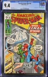 Cover Scan: Amazing Spider-Man #92 CGC NM 9.4 White Pages Ice Man Appearance! Stan Lee! - Item ID #374945