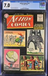 Cover Scan: Action Comics #211 CGC FN/VF 7.0 Off White Planet Earth Photoshoot! - Item ID #374948