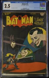 Cover Scan: Batman #37 CGC GD+ 2.5 Off White to White Classic Joker Cover and Story! - Item ID #375636