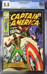 Cover Scan: Captain America #117 CGC FN- 5.5 1st Appearance Falcon! Stan Lee! - Item ID #377069