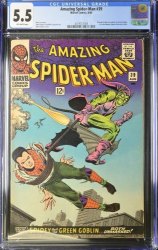 Cover Scan: Amazing Spider-Man #39 CGC FN- 5.5 Off White Green Goblin 1st Romita in Title! - Item ID #377074