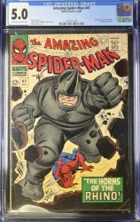 Cover Scan: Amazing Spider-Man #41 CGC VG/FN 5.0 Off White to White 1st Appearance Rhino! - Item ID #377075