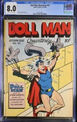 Cover Scan: Doll Man #10 CGC VF 8.0 Off White to White Bondage Torture Cover! - Item ID #377393