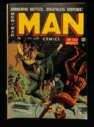 Cover Scan: Man Comics #24 VG/FN 5.0 George Tuska Art! Atlas Men At War 1953! - Item ID #445493