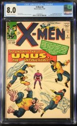 Cover Scan: X-Men #8 CGC VF 8.0 1st Appearance Unus the Untouchable! Kirby Cover! - Item ID #455400