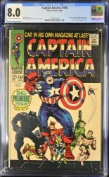 Cover Scan: Captain America #100 CGC VF 8.0 1st Issue! Black Panther Appearance! - Item ID #460333