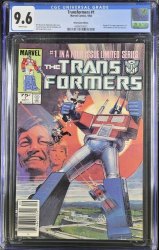 Cover Scan: Transformers (1984) #1 CGC NM+ 9.6 Newsstand Variant Bill Sienkiewicz Cover! - Item ID #462747