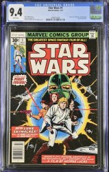 Cover Scan: Star Wars #1 CGC NM 9.4 White Pages 1st App Luke Skywalker Darth Vader! - Item ID #462752