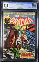 Cover Scan: Tomb Of Dracula #10 CGC VF- 7.5 White Pages 1st Appearance Blade! - Item ID #467187
