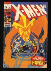 Cover Scan: X-Men #58 GD+ 2.5 1st Appearance Havok! Neal Adams Cover!! Iceman! - Item ID #468853