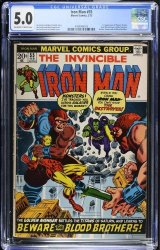 Cover Scan: Iron Man #55 CGC VG/FN 5.0 Off White to White 1st Appearance Thanos Drax! - Item ID #469372