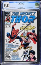 Cover Scan: Thor #448 CGC NM/M 9.8 White Pages Spider-Man Appearance! - Item ID #471748