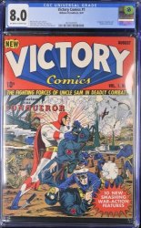 Cover Scan: Victory Comics (1941) #1 CGC VF 8.0 Off White to White 2nd Highest Graded Copy! - Item ID #472828