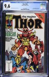 Cover Scan: Thor #363 CGC NM+ 9.6 White Pages Kurse! Secret Wars II!!! - Item ID #477734