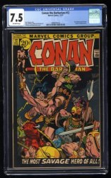 Cover Scan: Conan The Barbarian #12 CGC VF- 7.5 Off White The Most Savage Hero Of All! - Item ID #487666