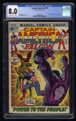 Cover Scan: Captain America #143 CGC VF 8.0 Off White to White - Item ID #488040