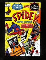 Cover Scan: Spidey Super Stories (1974) #1 VF+ 8.5 John Romita Art! Electric Company! - Item ID #535282