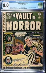 Cover Scan: Vault of Horror #24 CGC VF 8.0 Off White to White Johnny Craig Horror Cover! - Item ID #538125