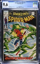 Cover Scan: Amazing Spider-Man #71 CGC NM+ 9.6 Off White Quicksilver Appearance! Romita Cover - Item ID #541594