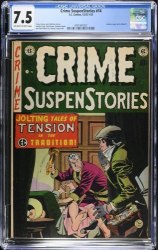 Cover Scan: Crime Suspenstories #14 CGC VF- 7.5 Off White to White EC Pre Code Horror 1952! - Item ID #541608