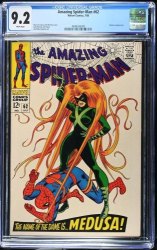 Cover Scan: Amazing Spider-Man #62 CGC NM- 9.2 White Pages Medusa Appearance!! Romita Cover! - Item ID #543195