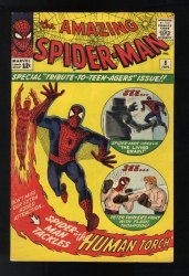 Cover Scan: Amazing Spider-Man #8 FN- 5.5 1st Appearance Living Brain! Human Torch! - Item ID #559163