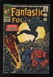 Cover Scan: Fantastic Four #52 VG- 3.5 Jack Kirby! 1st App Black Panther! - Item ID #581659