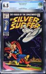 Cover Scan: Silver Surfer #4 CGC FN+ 6.5 Cream To Off White vs Thor! Loki Appearance! - Item ID #592301