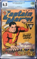 Cover Scan: Captain Marvel Adventures #14 CGC FN+ 6.5 Off White - Item ID #630785