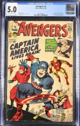 Cover Scan: Avengers #4 CGC VG/FN 5.0 Cream To Off White 1st Silver Age Captain America! - Item ID #638370