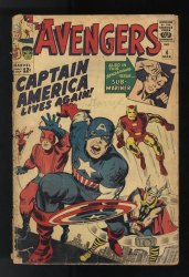 Cover Scan: Avengers #4 FA/GD 1.5 1st Silver Age Captain America! - Item ID #658974