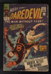 Cover Scan: Daredevil #7 GD+ 2.5 1st New Red Costume! Sub-Mariner App!  - Item ID #659012