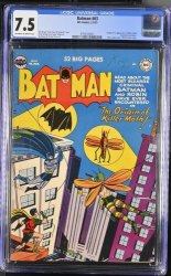 Cover Scan: Batman #63 CGC VF- 7.5 Off White to White 1st Appearance Killer Moth! - Item ID #685296